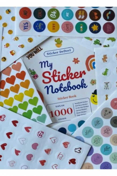 Sticker Notebook 1000 Adet Sticker defteri