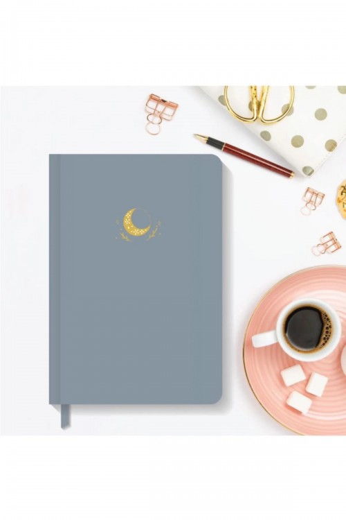 Notebook Lastikli Sert Kapak Noktalı Defter 13x21 Cm Hardcover Notebook Grey