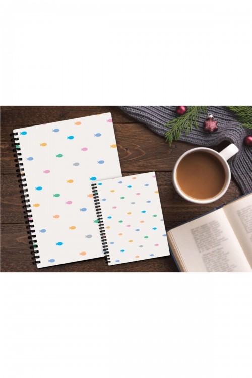 2 li Defter Set 64 Yaprak Çizgili Karton Kapak Spiralli Defter Notebook