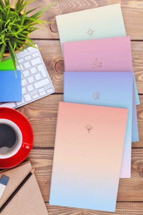 Notebook 4'lü Defter Set Soft Gradient Serisi 13,5x21 Cm