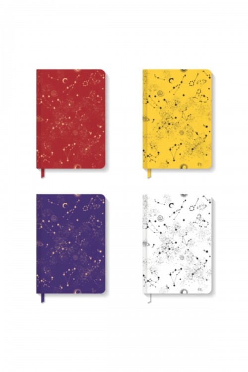 4'lü Defter Seti Çizgili Sert Kapak Defter 13x21 Cm Hardcover Notebook Sky Series
