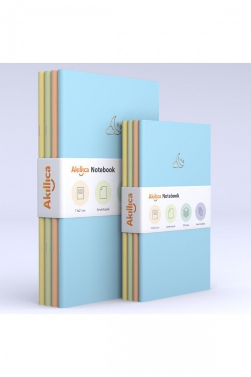8'li Defter Set Kareli Soft Pastel Notebook